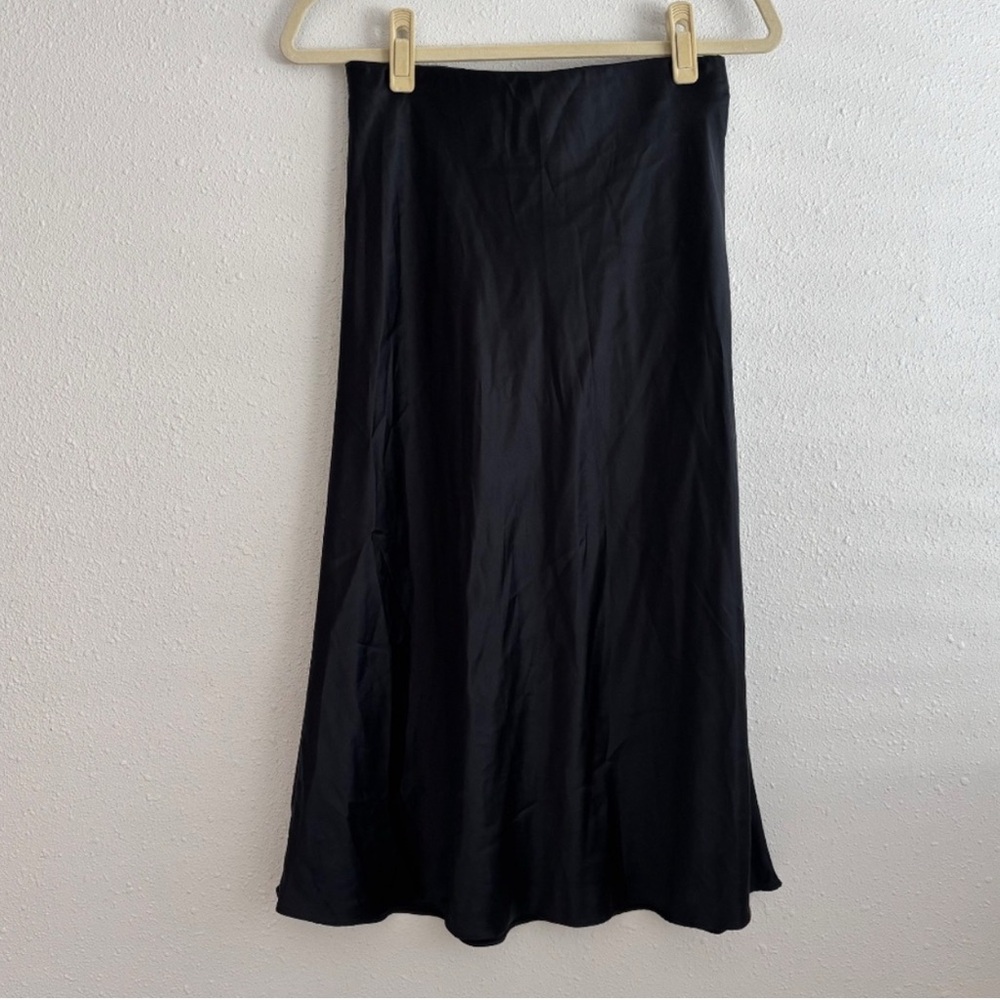 Quince black washable silk midi skirt, M - Picture 7 of 9